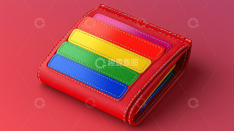 高清大图下载【趣麦麦图】彩虹色钱包