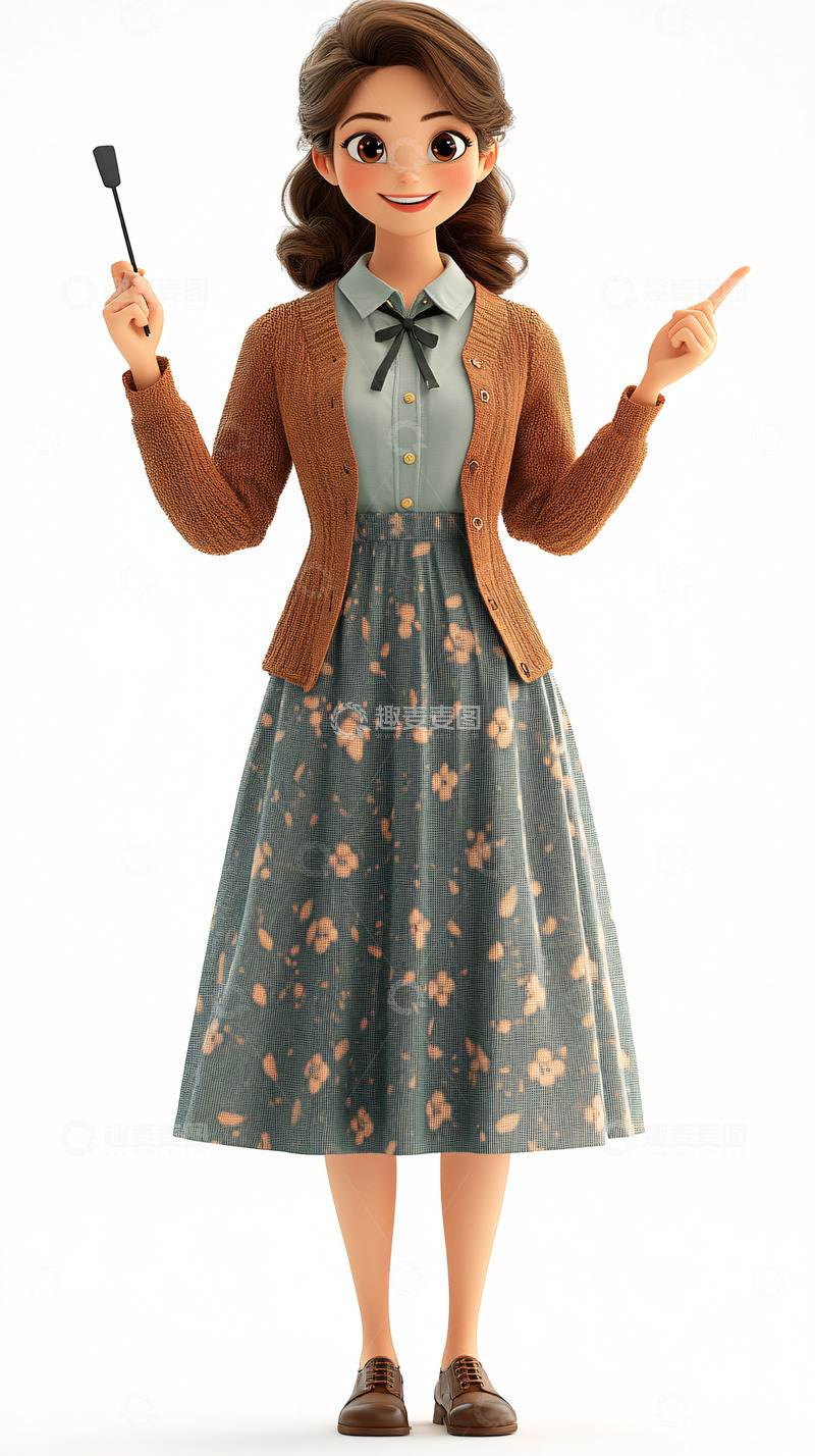 高清大图下载【趣麦麦图】卡通女老师