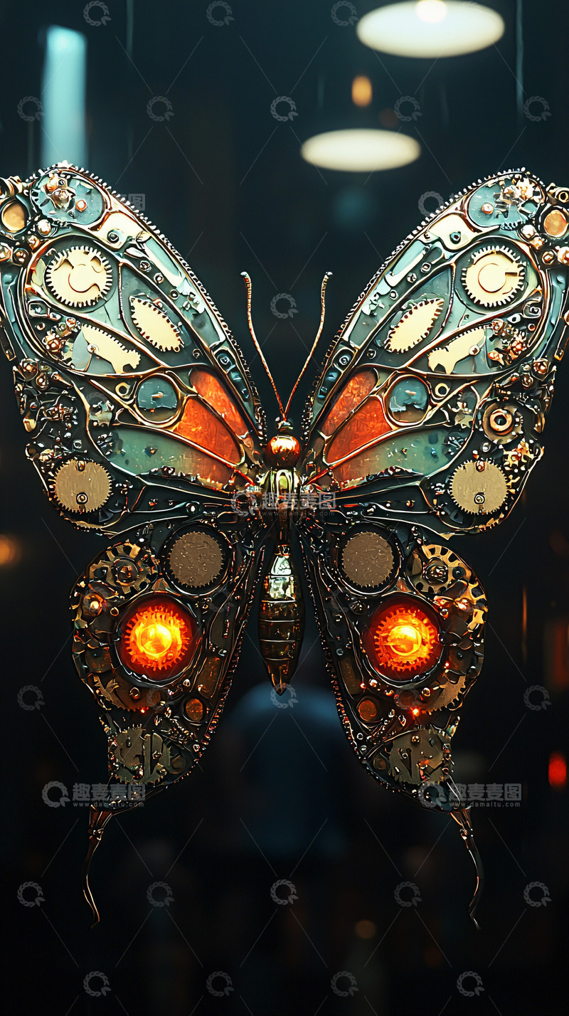 高清大图下载【趣麦麦图】机械朋克蝴蝶