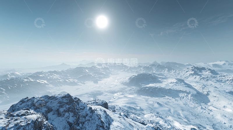高清大图下载【趣麦麦图】极地雪山远景