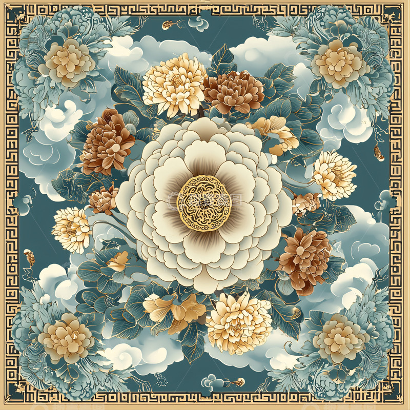 高清大图下载【趣麦麦图】精美复古花卉图案