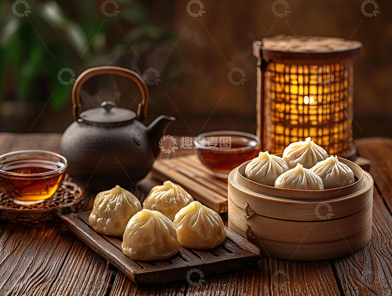 高清大图下载【趣麦麦图】中式点心与茶点静物