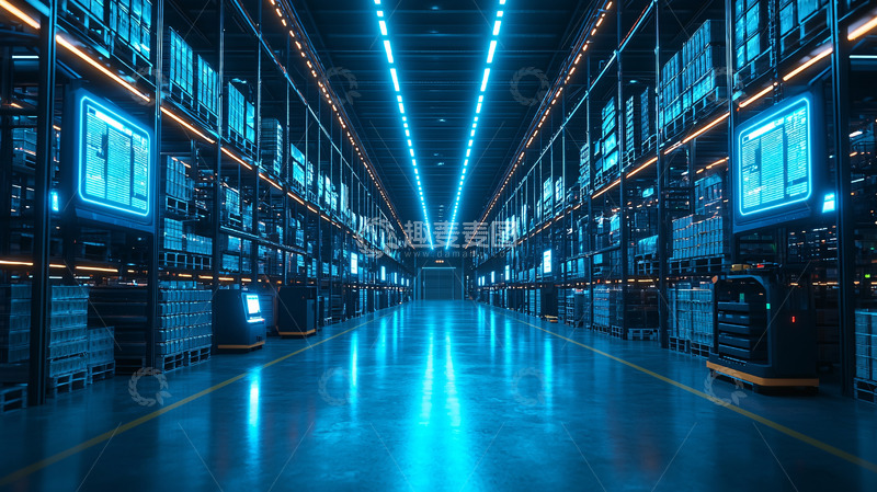高清大图下载【趣麦麦图】未来科技感智能仓库