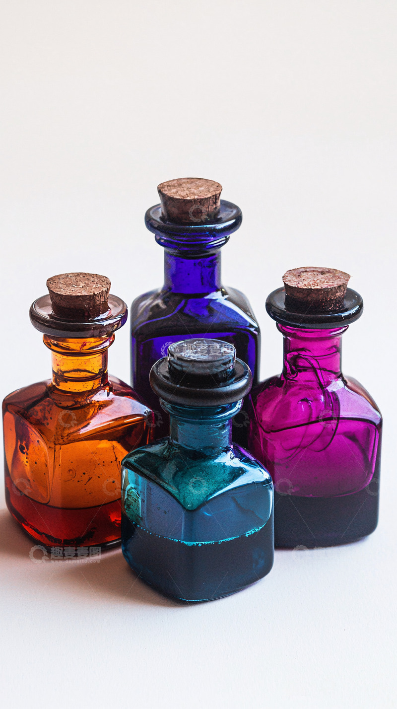 高清大图下载【趣麦麦图】彩色玻璃瓶