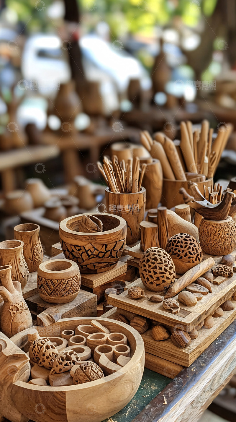 高清大图下载【趣麦麦图】木雕工艺品