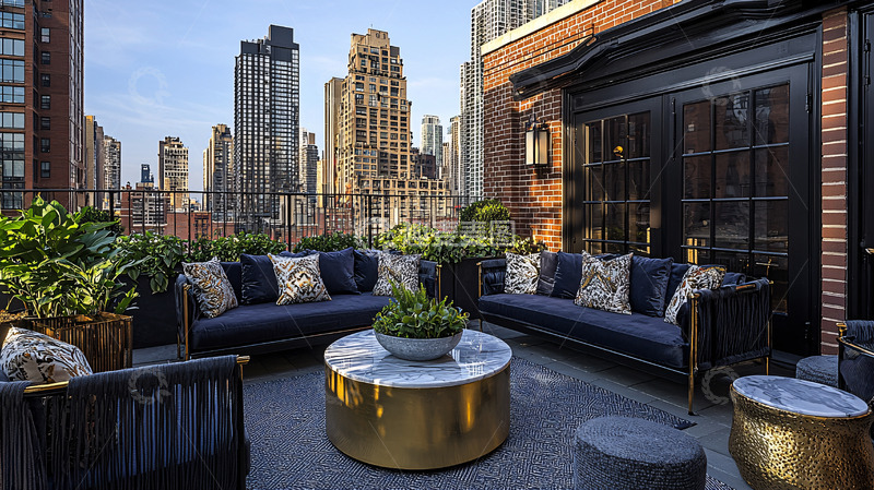 高清大图下载【趣麦麦图】高层建筑城市景观露台