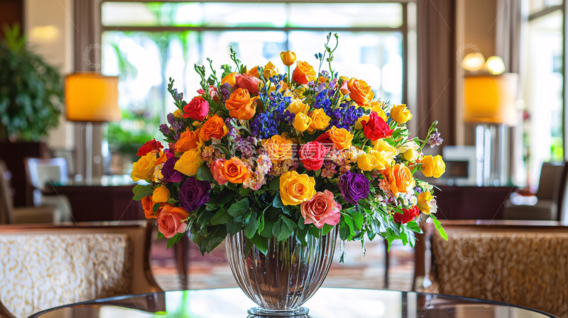 高清大图下载【趣麦麦图】彩色玫瑰花束