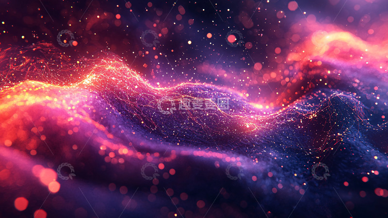 高清大图下载【趣麦麦图】梦幻星空彩色光芒背景