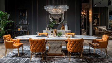 现代轻奢大理石餐桌