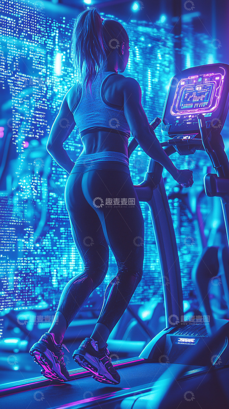 高清大图下载【趣麦麦图】未来感健身女孩