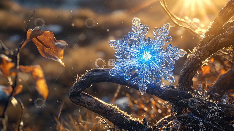 高清大图下载【趣麦麦图】蓝光雪花的梦幻森林