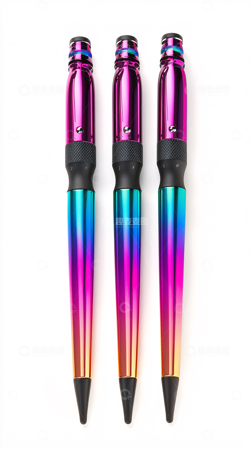 高清大图下载【趣麦麦图】彩虹渐变色金属笔