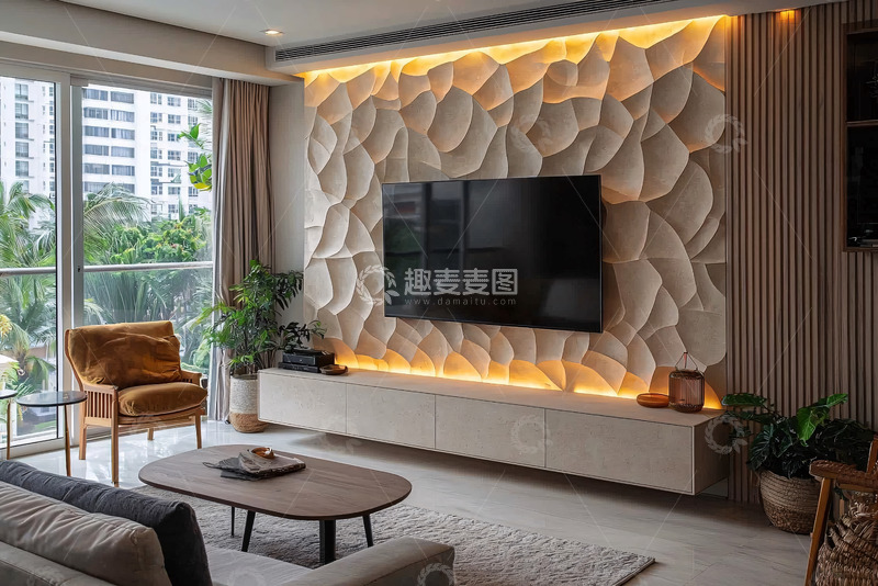 高清大图下载【趣麦麦图】现代轻奢电视背景墙