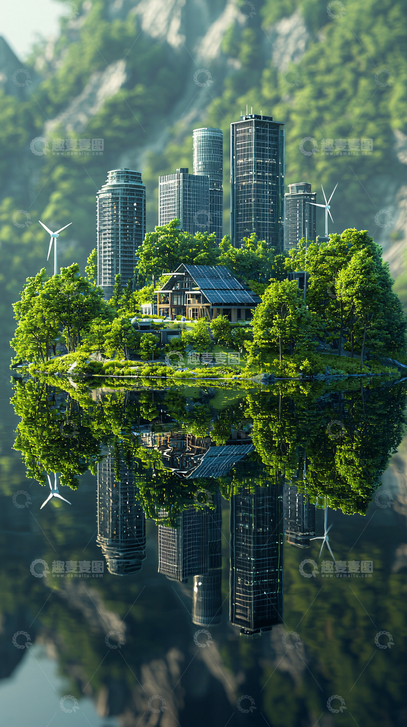 高清大图下载【趣麦麦图】绿色环保城市