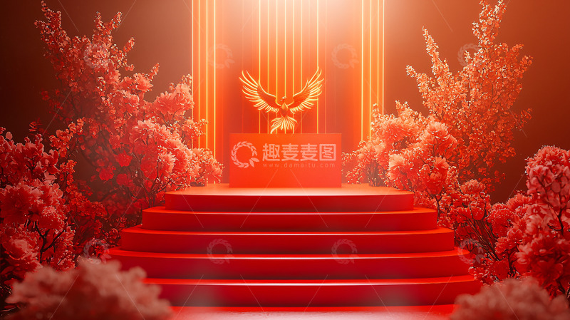 高清大图下载【趣麦麦图】红色舞台