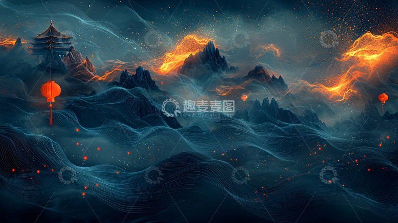 高清大图下载【趣麦麦图】水墨风山水