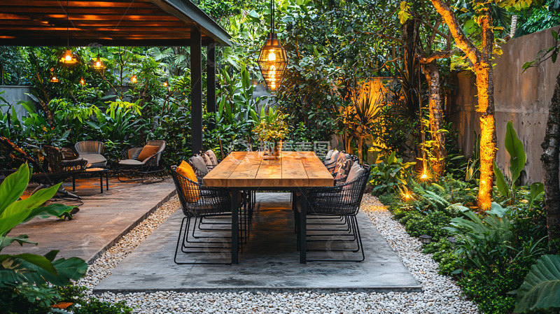 高清大图下载【趣麦麦图】户外庭院餐厅