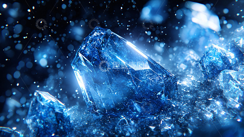 高清大图下载【趣麦麦图】蓝色冰晶