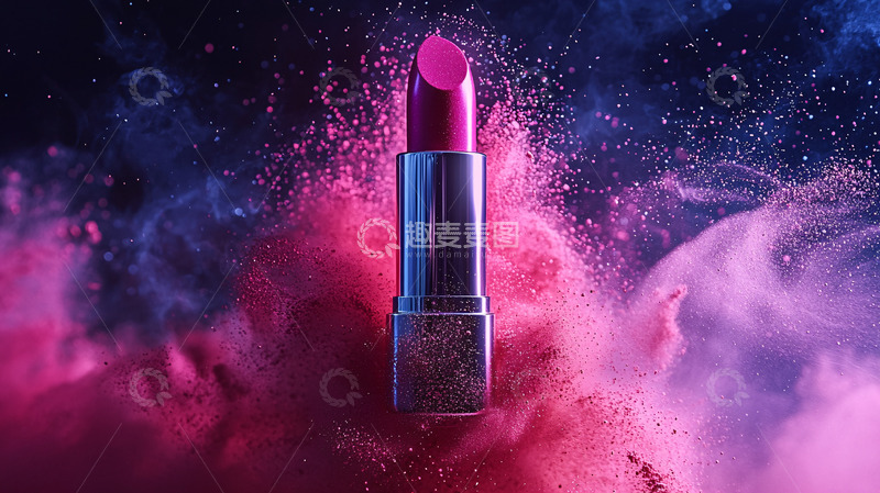 高清大图下载【趣麦麦图】粉色口红烟雾背景