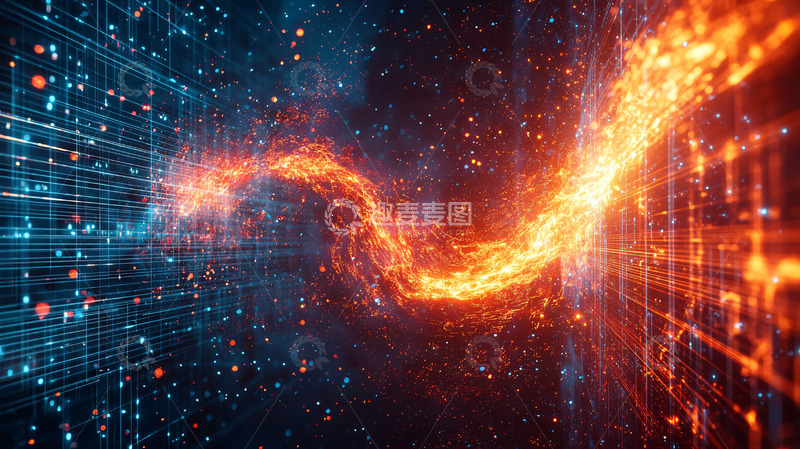 高清大图下载【趣麦麦图】火焰数据流