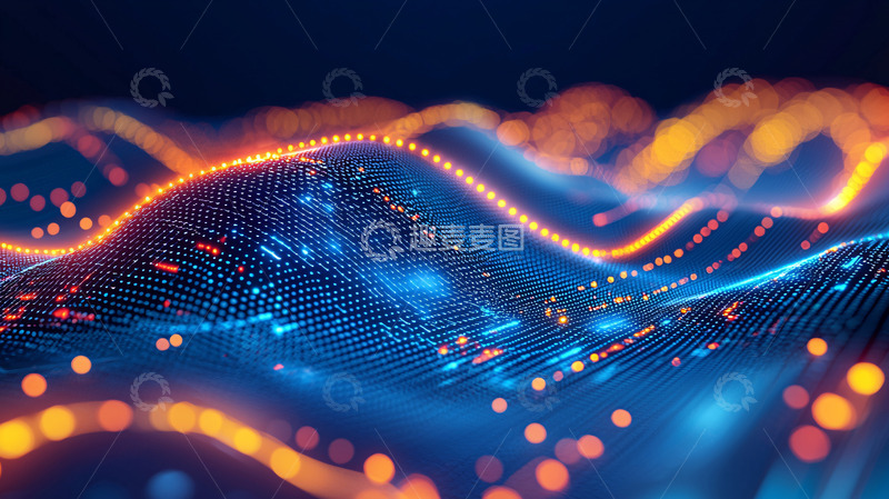 高清大图下载【趣麦麦图】抽象数据波浪