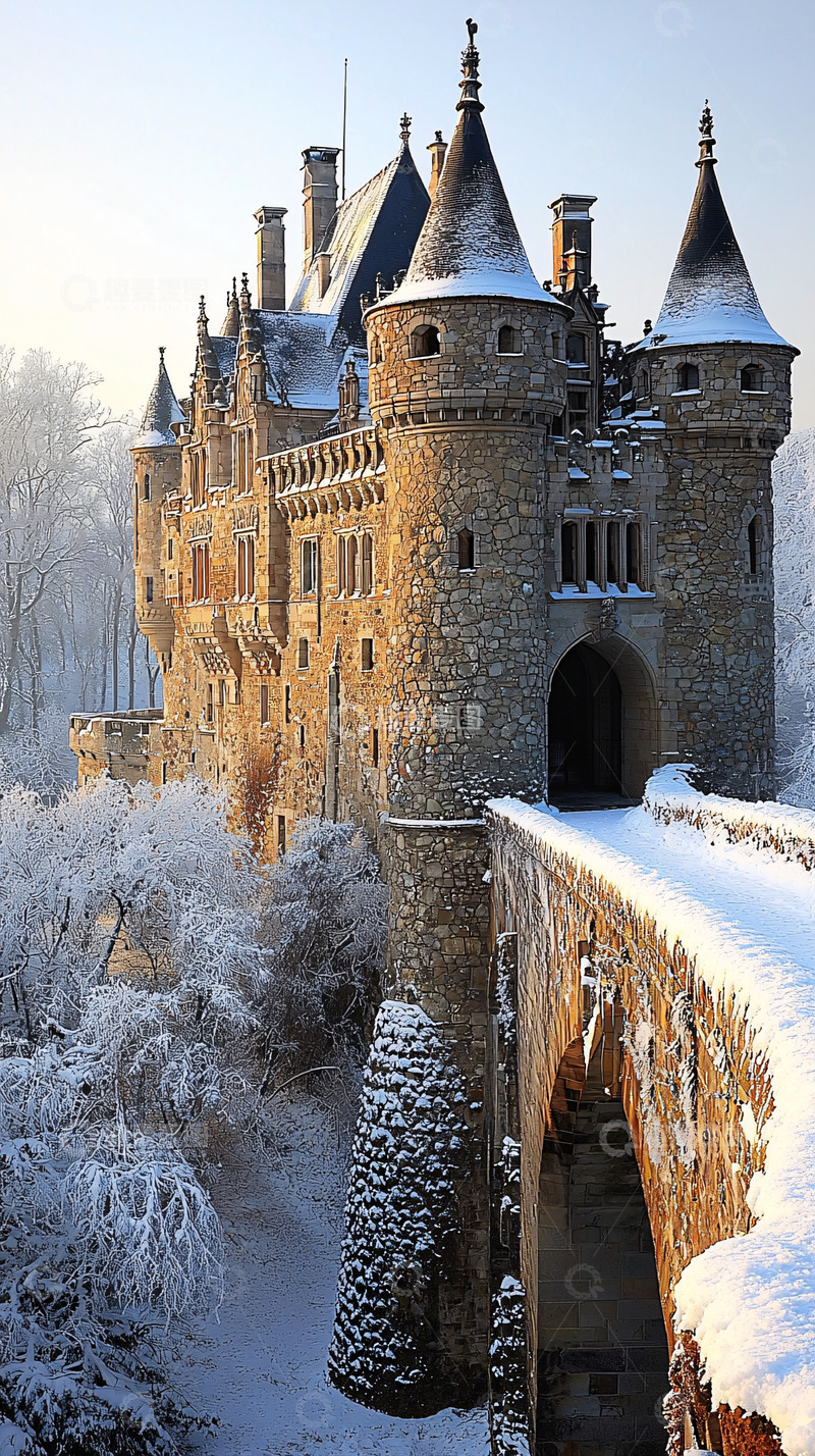 高清大图下载【趣麦麦图】雪中城堡