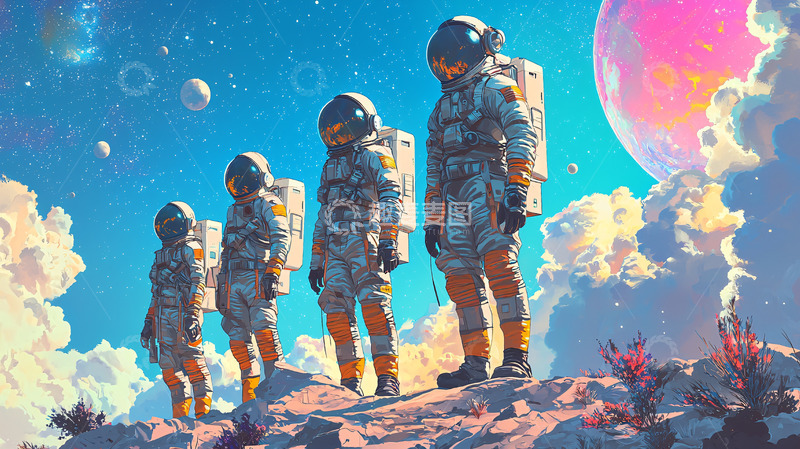 高清大图下载【趣麦麦图】太空宇航员