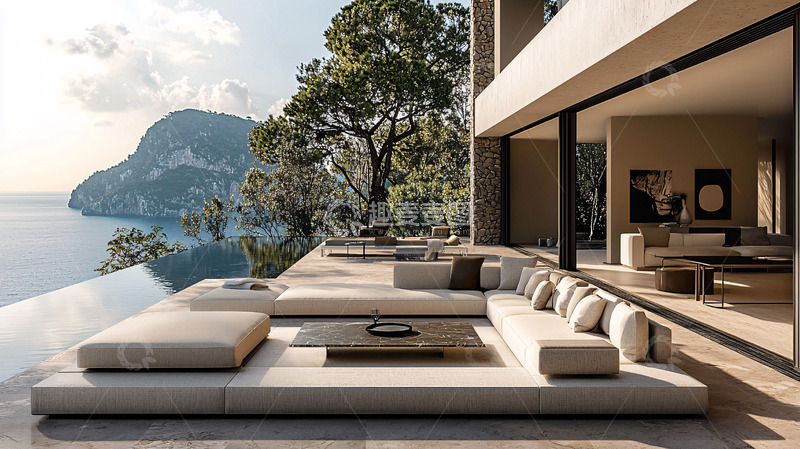 高清大图下载【趣麦麦图】海景别墅豪华露台