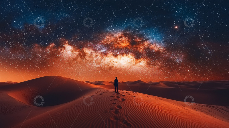 高清大图下载【趣麦麦图】沙漠星空