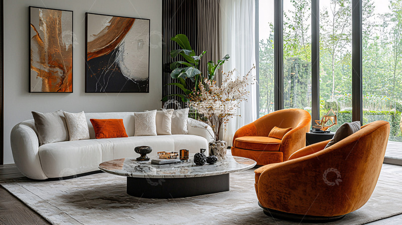 高清大图下载【趣麦麦图】现代轻奢客厅