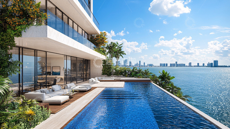 高清大图下载【趣麦麦图】海景别墅泳池