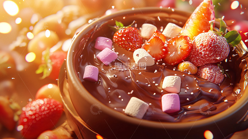 高清大图下载【趣麦麦图】巧克力火锅