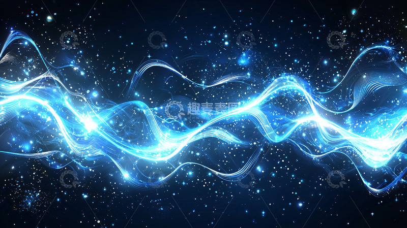 高清大图下载【趣麦麦图】蓝色能量波浪