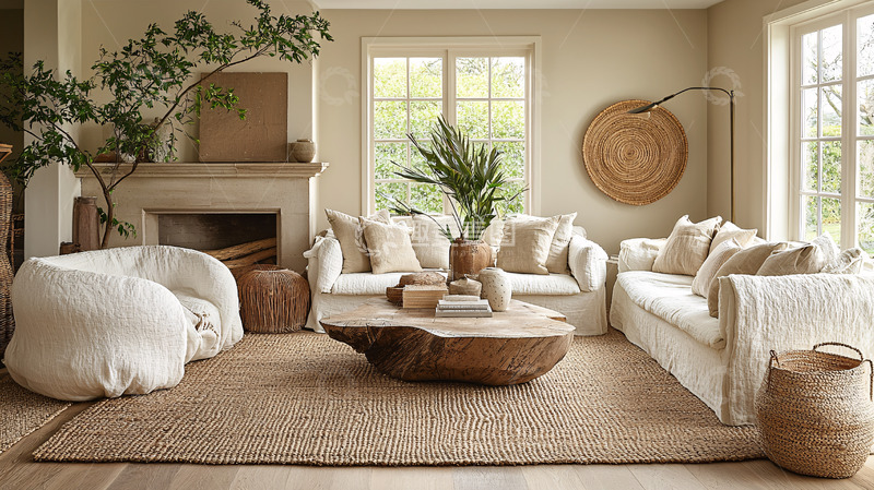 高清大图下载【趣麦麦图】米色调温馨客厅