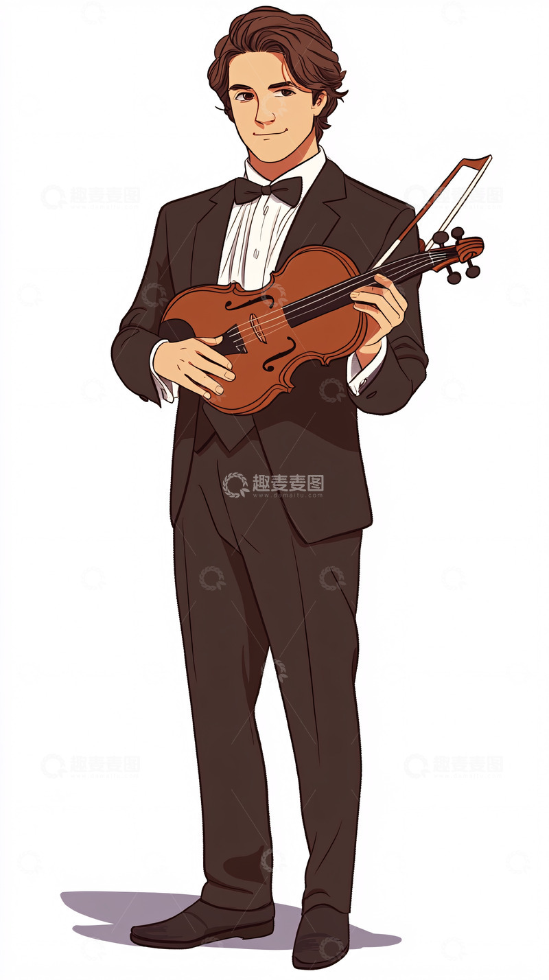 高清大图下载【趣麦麦图】小提琴手穿着燕尾服