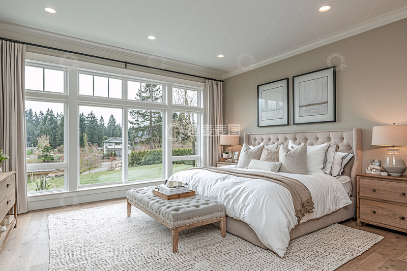 高清大图下载【趣麦麦图】明亮舒适的主卧室