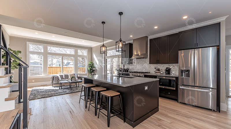 高清大图下载【趣麦麦图】现代化开放式厨房