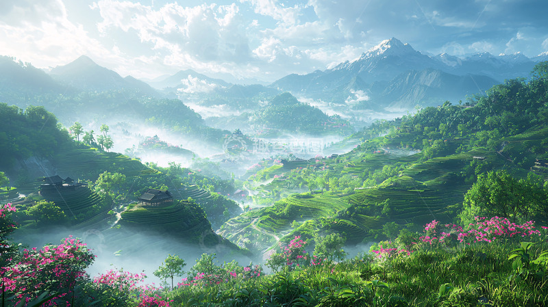 高清大图下载【趣麦麦图】云雾缭绕的壮丽山河