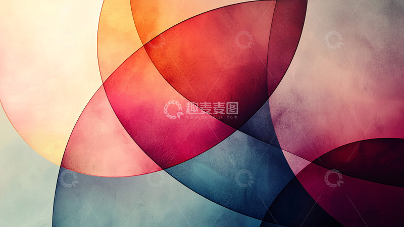 高清大图下载【趣麦麦图】彩色透明圆圈背景