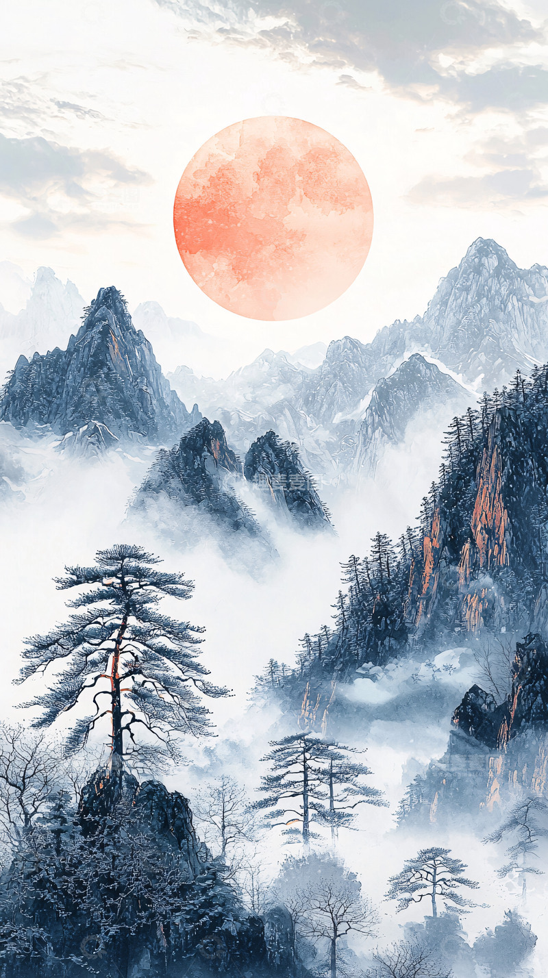 高清大图下载【趣麦麦图】水墨山水画145