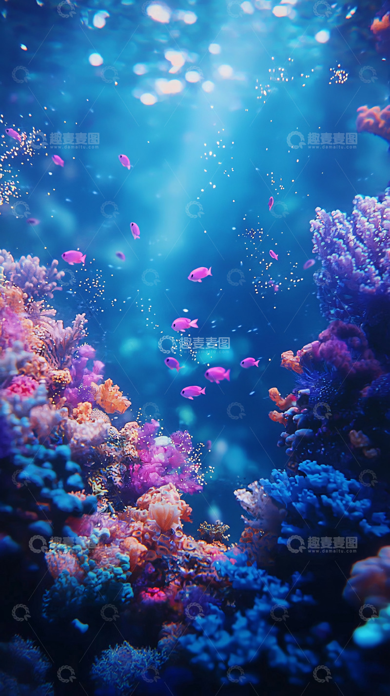 高清大图下载【趣麦麦图】梦幻般海底珊瑚礁