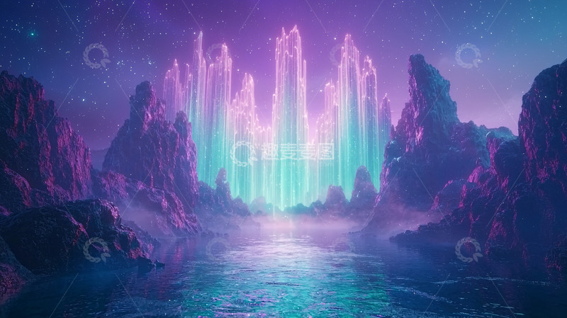 高清大图下载【趣麦麦图】梦幻紫色奇幻星球