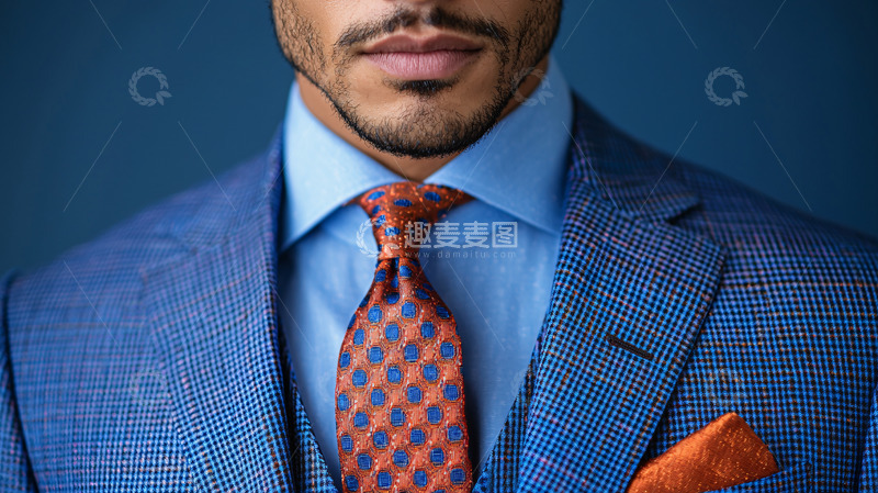 高清大图下载【趣麦麦图】男士蓝色西装
