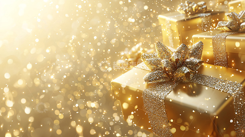 高清大图下载【趣麦麦图】金色礼盒