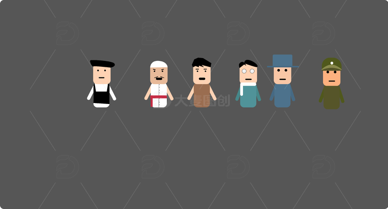 源文件下载【趣麦麦图】多个图标小人设计