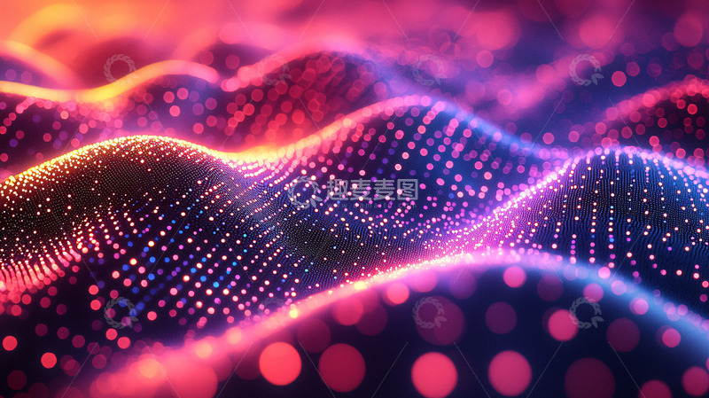 高清大图下载【趣麦麦图】彩色波浪点阵