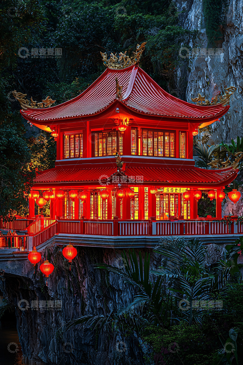 高清大图下载【趣麦麦图】红色寺庙