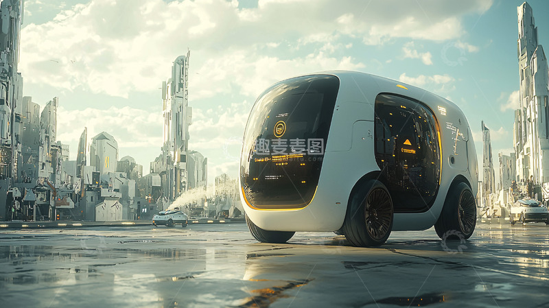 高清大图下载【趣麦麦图】未来都市自动驾驶汽车