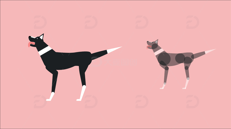 源文件下载【趣麦麦图】矢量分层狗狗素材