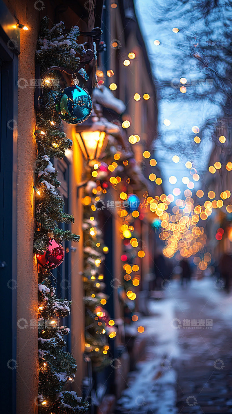 高清大图下载【趣麦麦图】节日气氛浓郁的街道